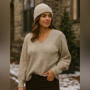 Topshop Cream speckle oatmeal wool blend Sweater size 4